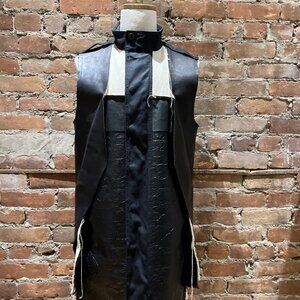 Rick Owens Mainline Mock Neck Leather Vest – RR16S3912-BLCWSH – SS16 “Cyclops”